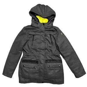 Point Zero Women’s Gray Long Sleeve Hooded Coat Size Medium